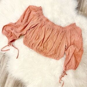 ILLA ILLA 3/4 Length Sleeve Cropped Top